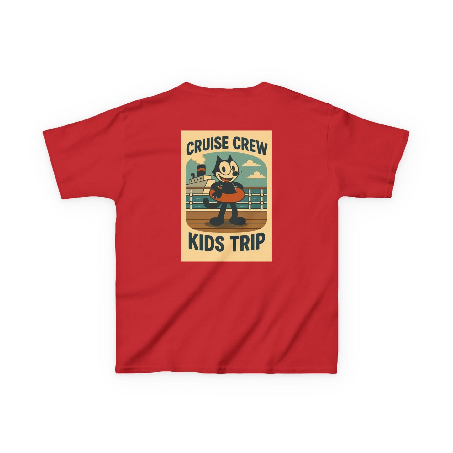 Cruise Crew – Kids Trip Ship Deck Vintage Cartoon T-Shirt (Public Domain Felix the Cat)