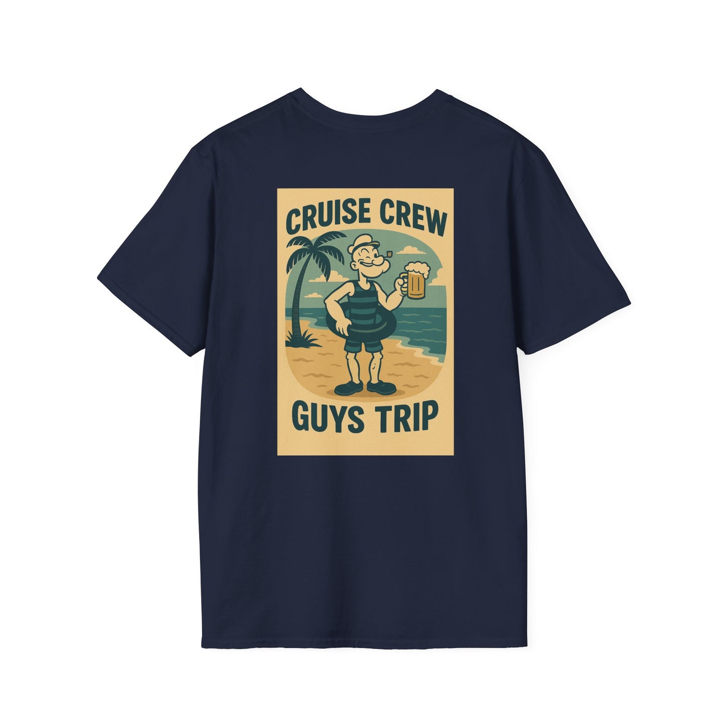 Cruise Crew – Guys Trip Beach Vintage Cartoon T-Shirt (Public Domain Popeye)