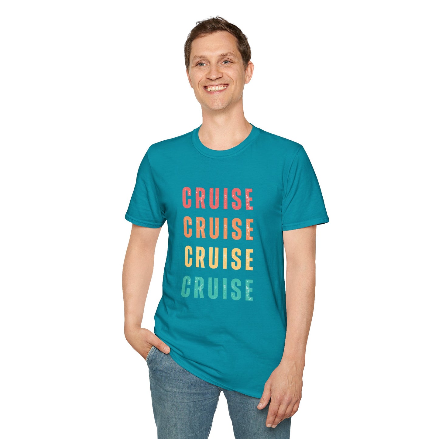 “Cruise Cruise Cruise Cruise" T-Shirt | Fun Multicolor Cruise Vacation Tee