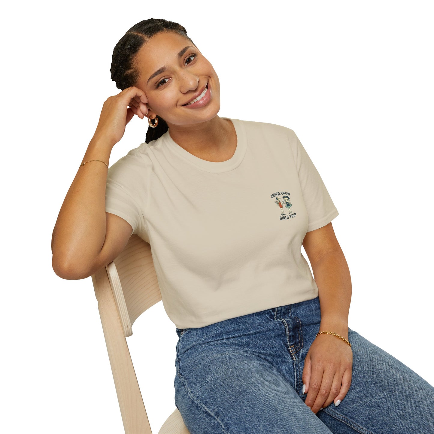 Cruise Crew – Girls Trip Ship Deck Vintage Cartoon T-Shirt (Public Domain Betty Boop & Olive Oyl)