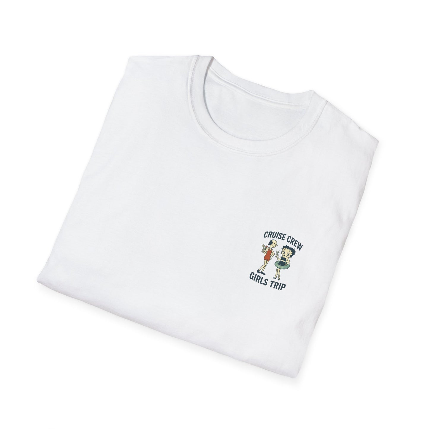 Cruise Crew – Girls Trip Ship Deck Vintage Cartoon T-Shirt (Public Domain Betty Boop & Olive Oyl)