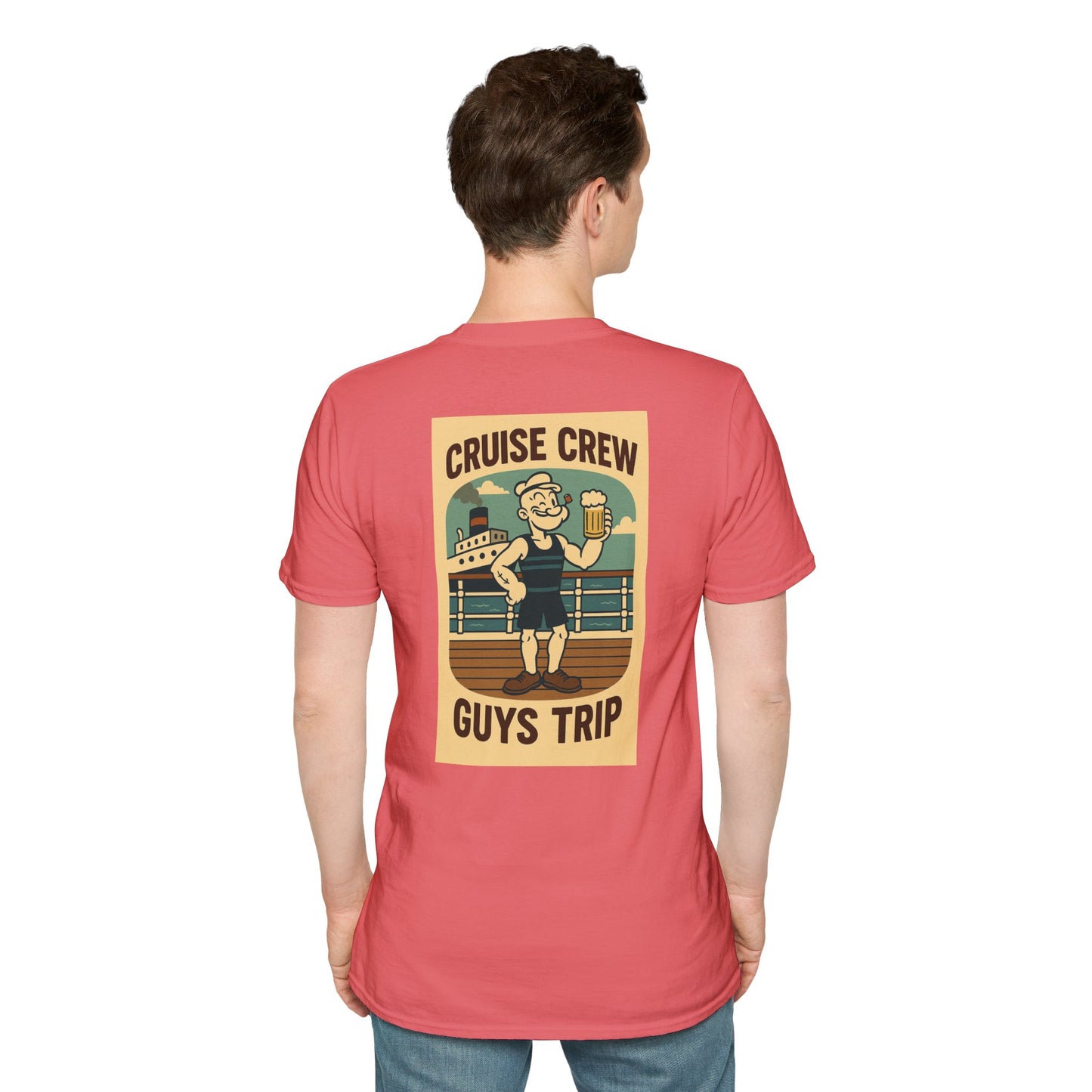 Cruise Crew – Guys Trip Ship Deck Vintage Cartoon T-Shirt (Public Domain Popeye)