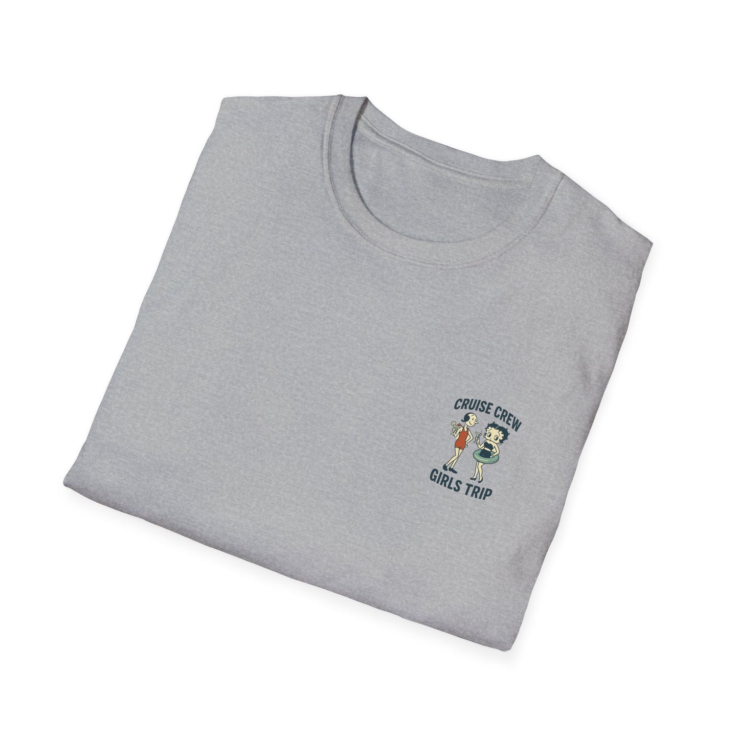 Cruise Crew – Girls Trip Ship Deck Vintage Cartoon T-Shirt (Public Domain Betty Boop & Olive Oyl)