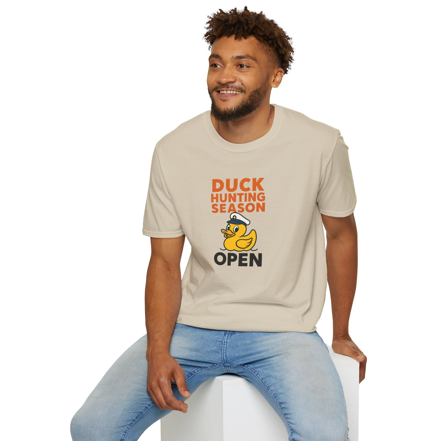 Duck Hunting Season Open – Retro Rubber Duck Captain Adults Unisex Cruise T-Shirt