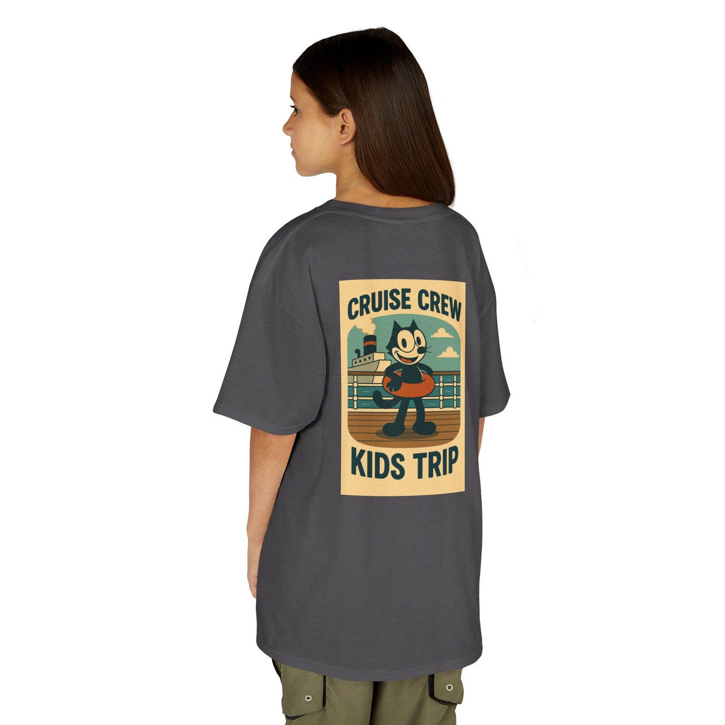 Cruise Crew – Kids Trip Ship Deck Vintage Cartoon T-Shirt (Public Domain Felix the Cat)
