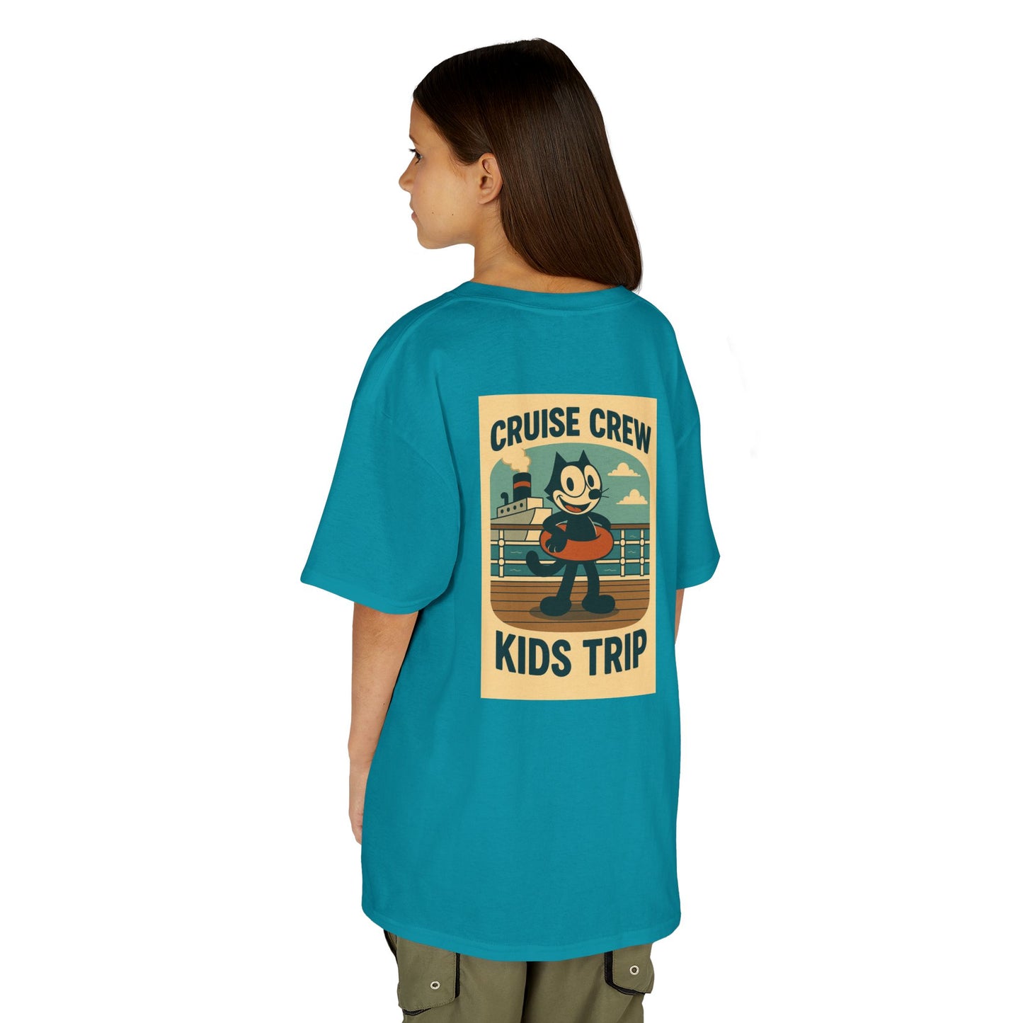 Cruise Crew – Kids Trip Ship Deck Vintage Cartoon T-Shirt (Public Domain Felix the Cat)