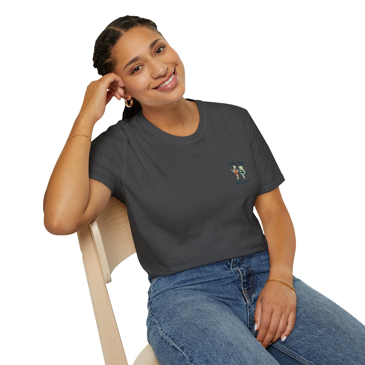 Cruise Crew – Girls Trip Beach Vintage Cartoon T-Shirt (Public Domain Betty Boop & Olive Oyl)