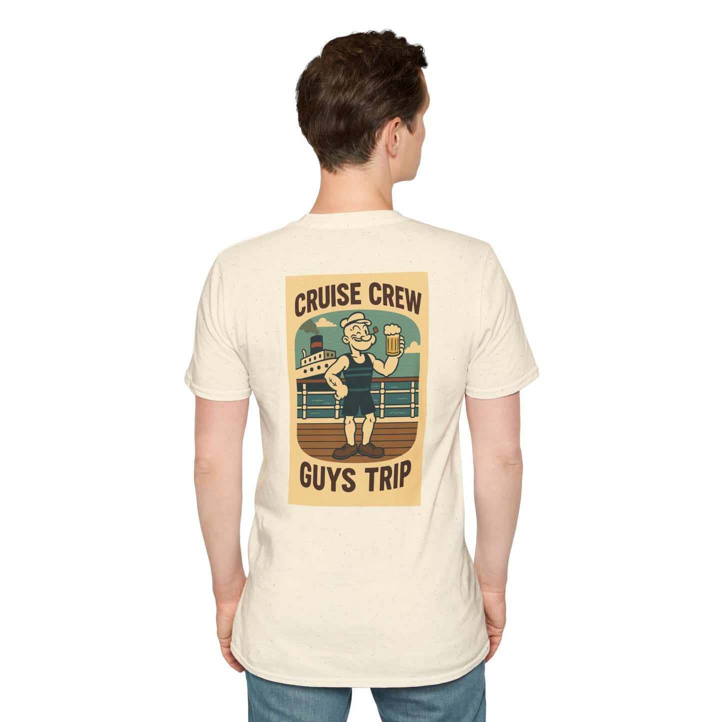 Cruise Crew – Guys Trip Ship Deck Vintage Cartoon T-Shirt (Public Domain Popeye)