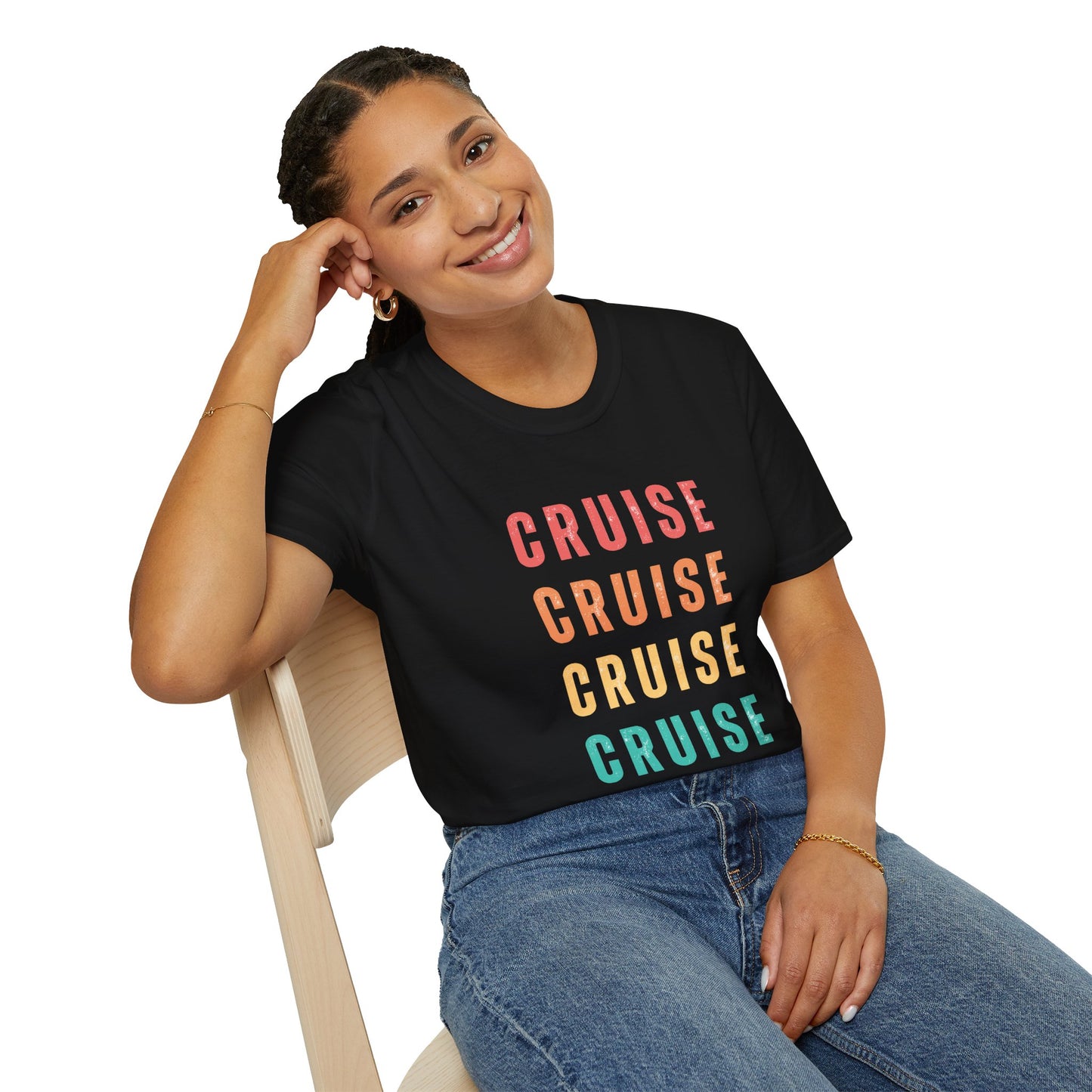 “Cruise Cruise Cruise Cruise" T-Shirt | Fun Multicolor Cruise Vacation Tee