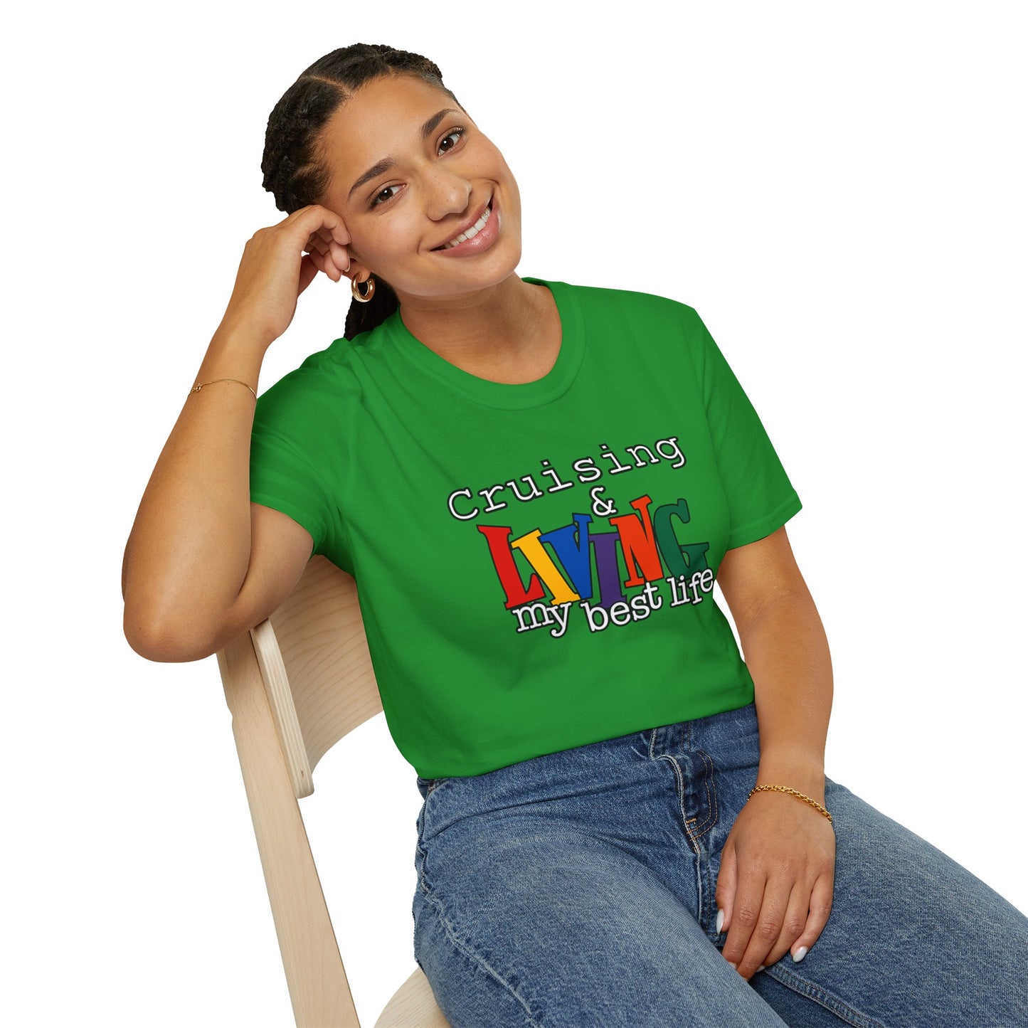 Cruising and Living My Best Life T-Shirt | Fun Cruise Vacation Tee for Women & Men