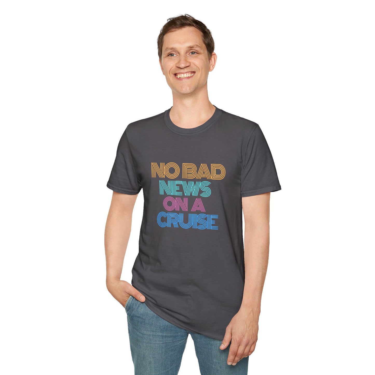 “No Bad News on a Cruise" T-Shirt | Fun Cruise Vacation Tee for Men & Women”