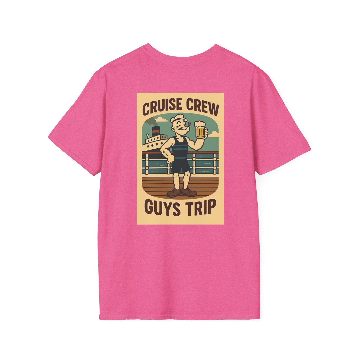 Cruise Crew – Guys Trip Ship Deck Vintage Cartoon T-Shirt (Public Domain Popeye)