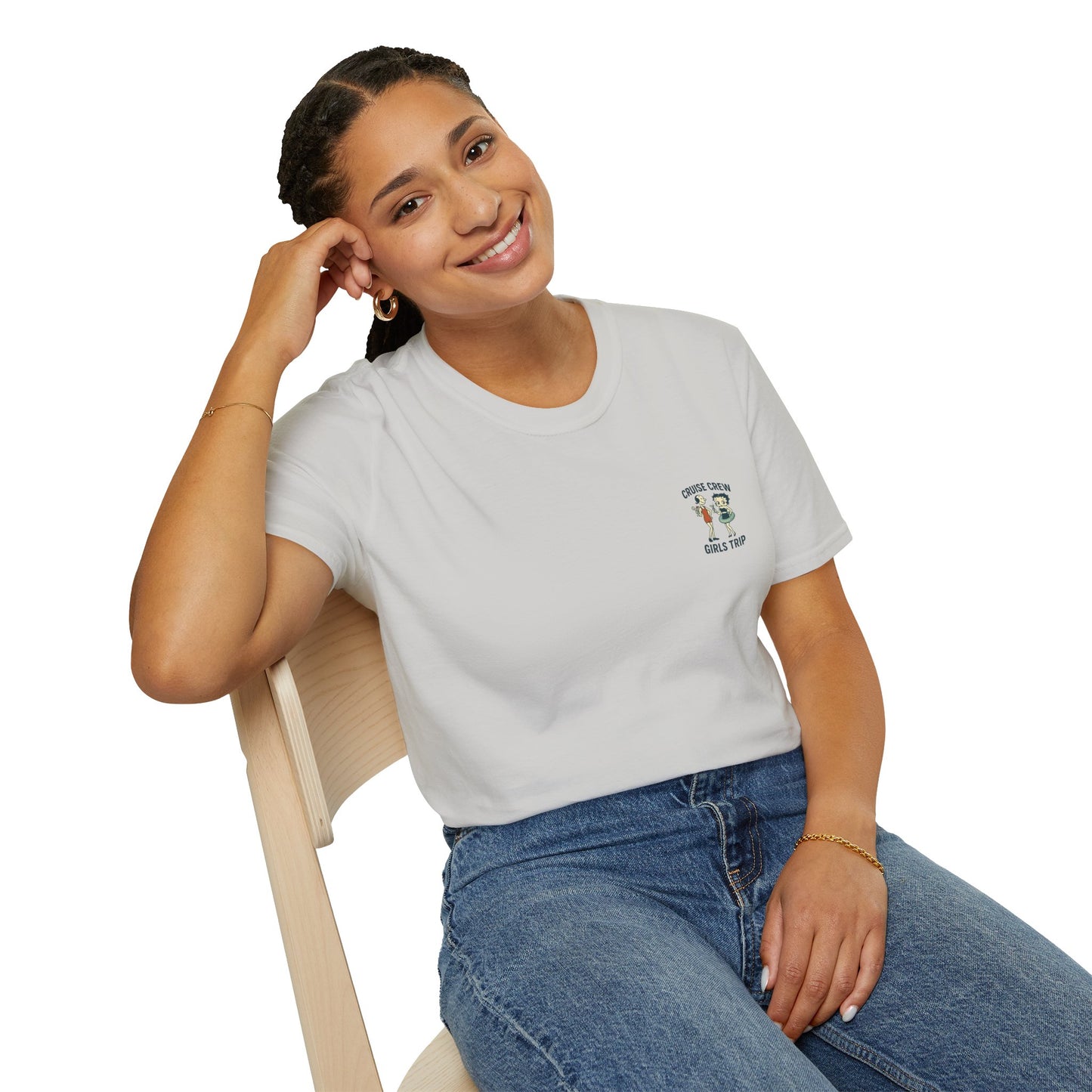 Cruise Crew – Girls Trip Beach Vintage Cartoon T-Shirt (Public Domain Betty Boop & Olive Oyl)