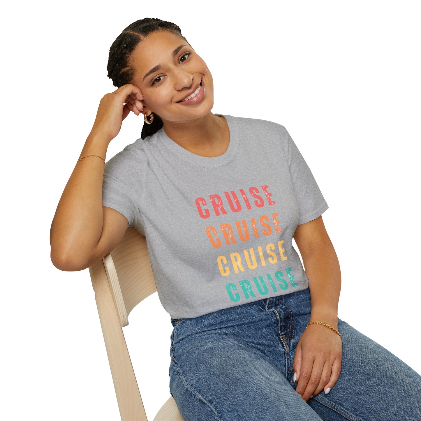 “Cruise Cruise Cruise Cruise" T-Shirt | Fun Multicolor Cruise Vacation Tee