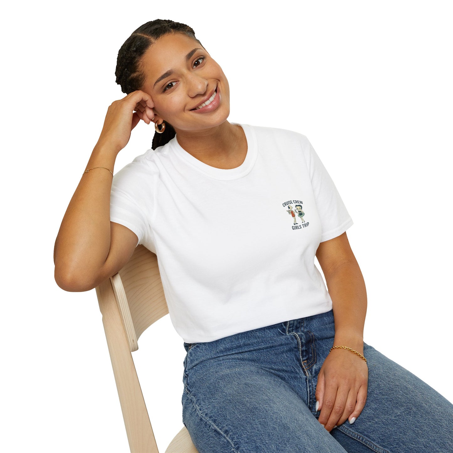 Cruise Crew – Girls Trip Ship Deck Vintage Cartoon T-Shirt (Public Domain Betty Boop & Olive Oyl)