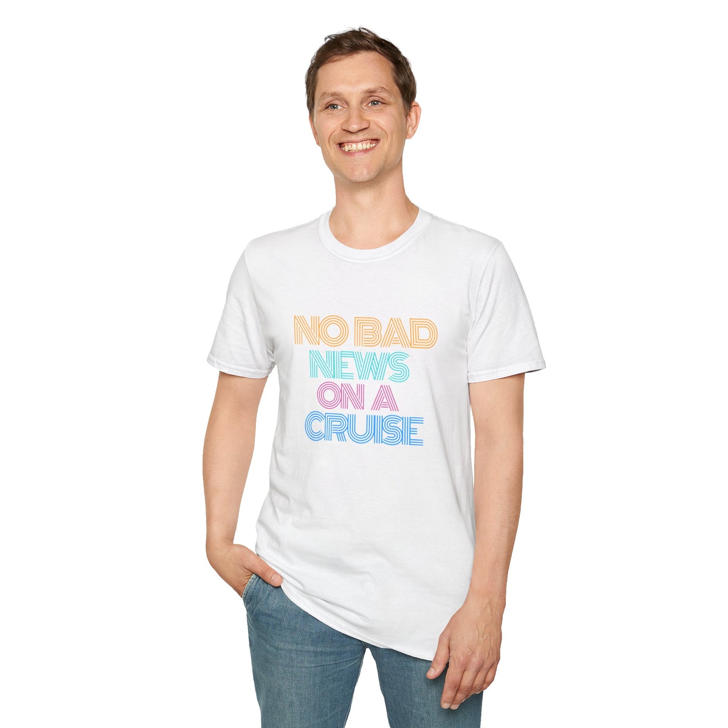 “No Bad News on a Cruise" T-Shirt | Fun Cruise Vacation Tee for Men & Women”