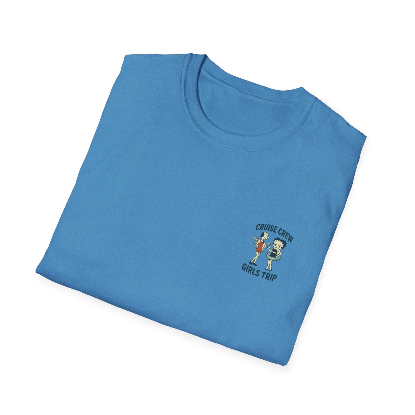 Cruise Crew – Girls Trip Beach Vintage Cartoon T-Shirt (Public Domain Betty Boop & Olive Oyl)