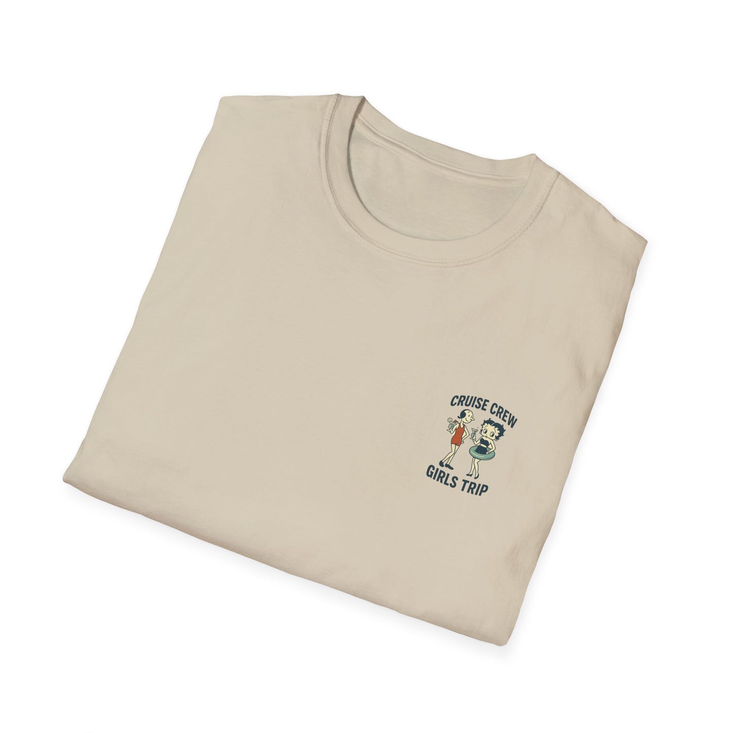 Cruise Crew – Girls Trip Ship Deck Vintage Cartoon T-Shirt (Public Domain Betty Boop & Olive Oyl)