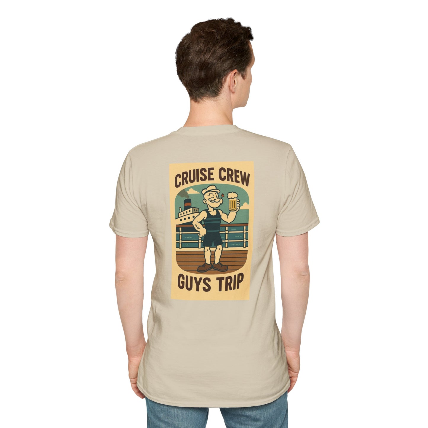 Cruise Crew – Guys Trip Ship Deck Vintage Cartoon T-Shirt (Public Domain Popeye)