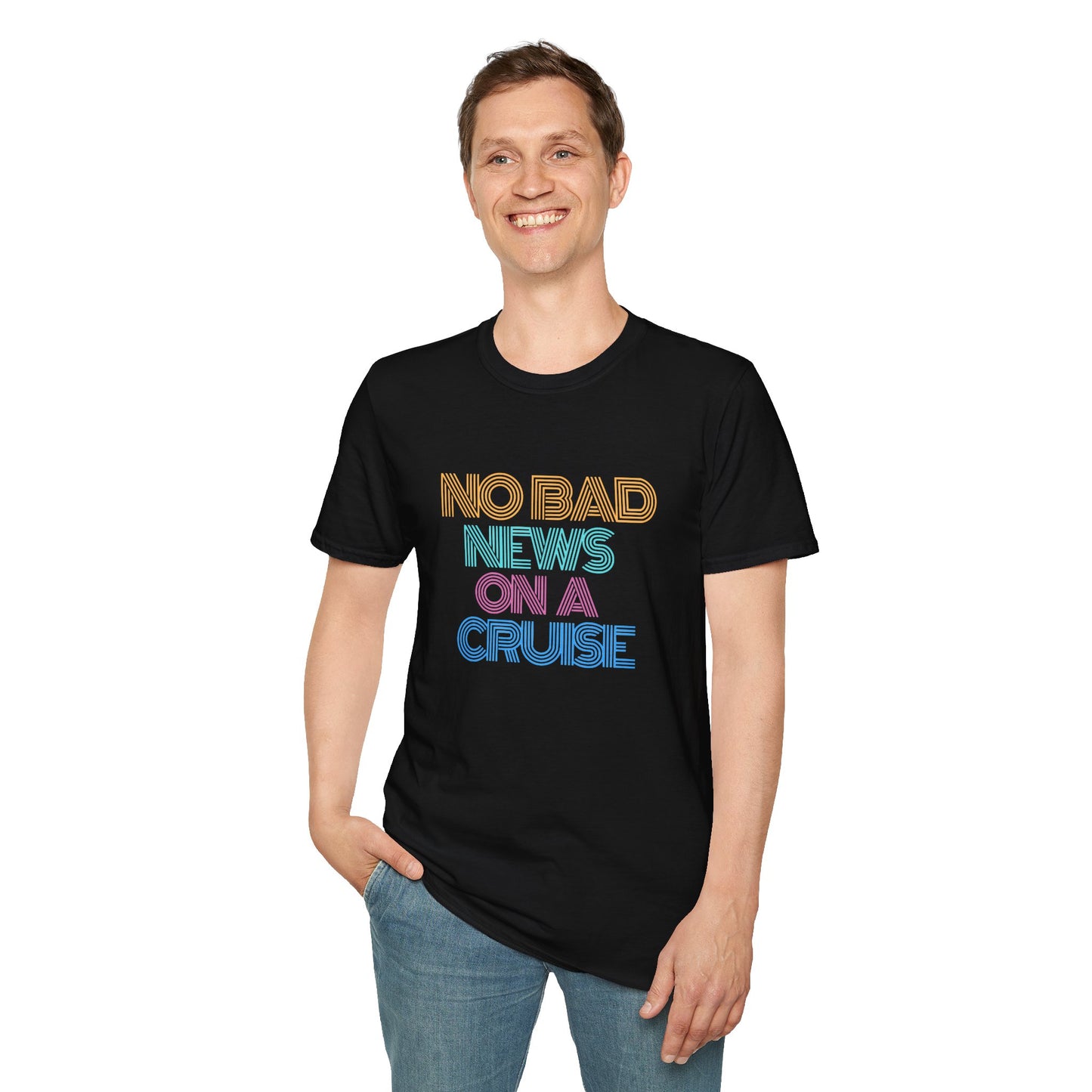 “No Bad News on a Cruise" T-Shirt | Fun Cruise Vacation Tee for Men & Women”