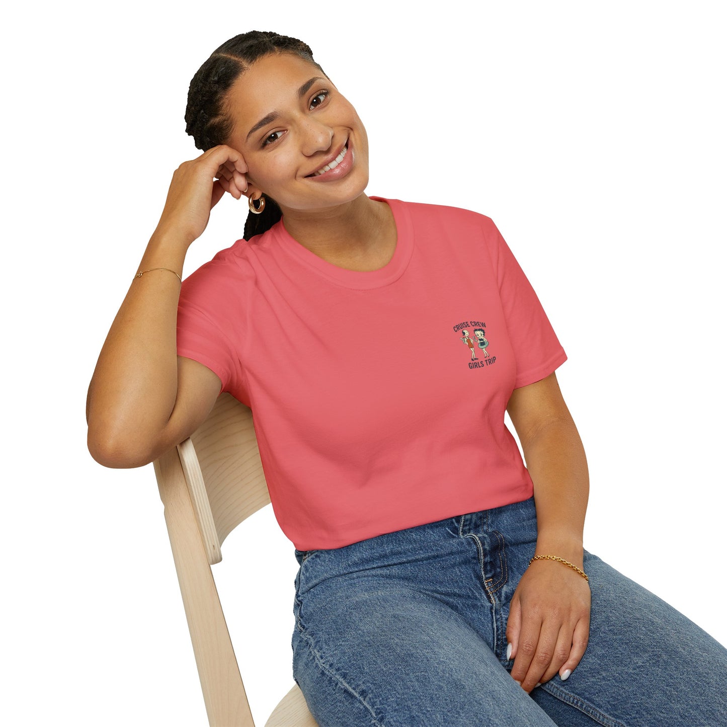 Cruise Crew – Girls Trip Ship Deck Vintage Cartoon T-Shirt (Public Domain Betty Boop & Olive Oyl)