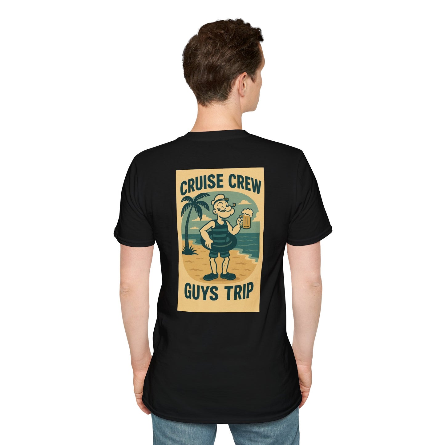 Cruise Crew – Guys Trip Beach Vintage Cartoon T-Shirt (Public Domain Popeye)