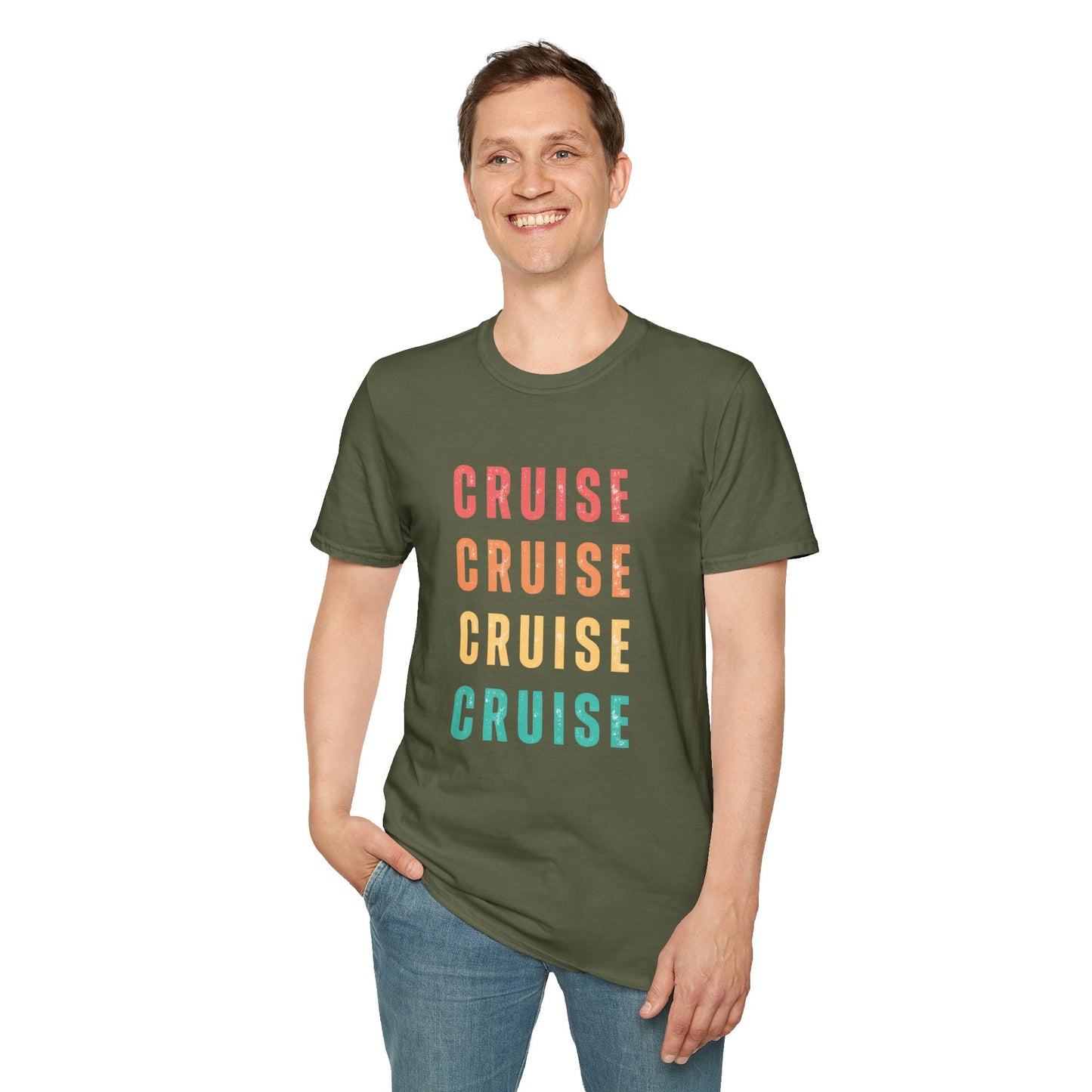 “Cruise Cruise Cruise Cruise" T-Shirt | Fun Multicolor Cruise Vacation Tee