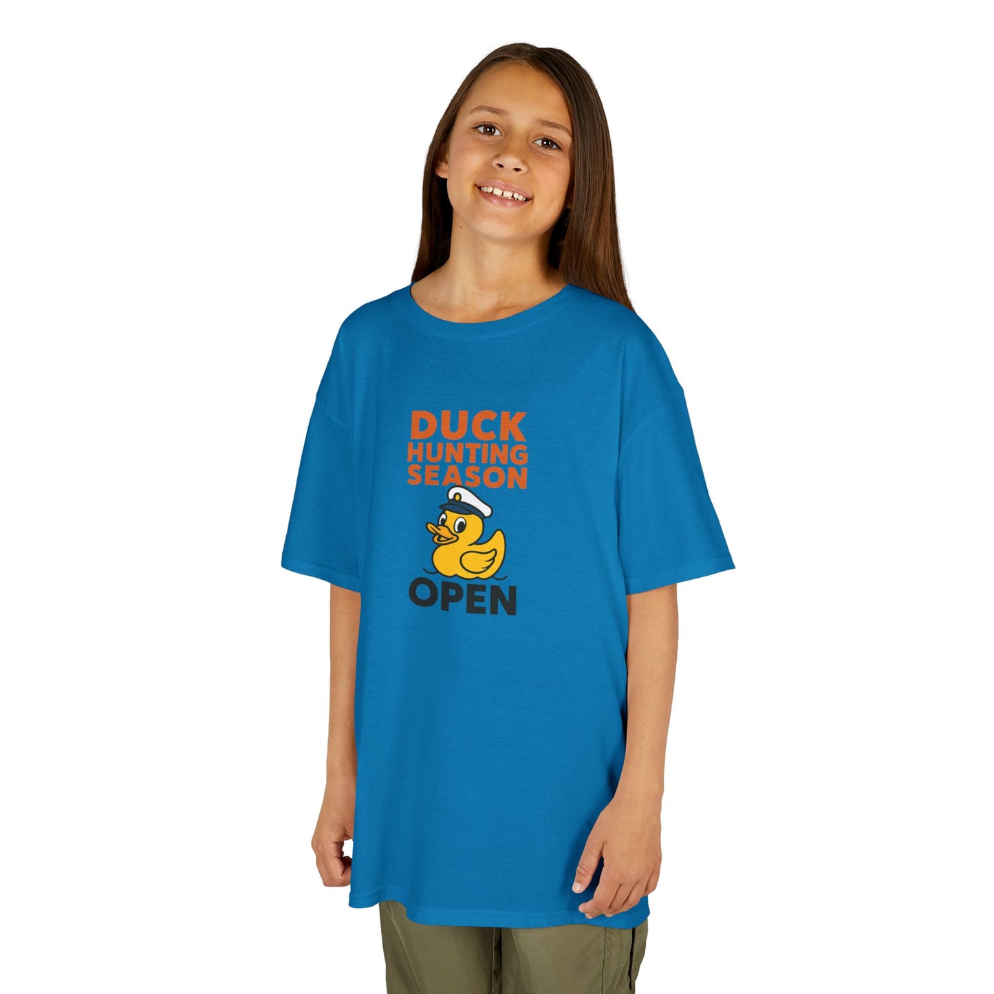 Duck Hunting Season Open – Retro Rubber Duck Captain Kids Cruise T-Shirt