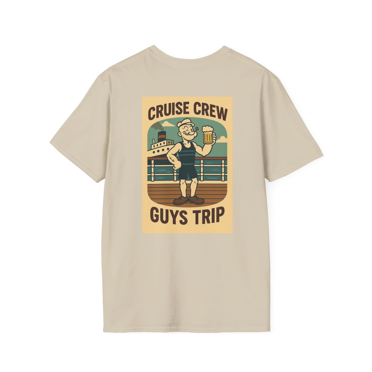Cruise Crew – Guys Trip Ship Deck Vintage Cartoon T-Shirt (Public Domain Popeye)