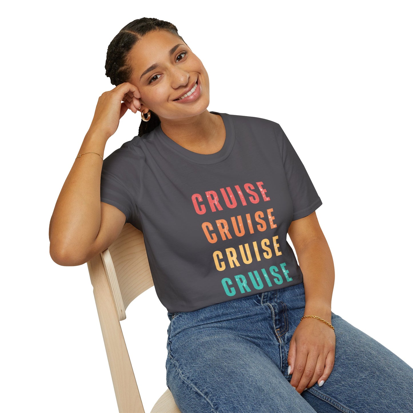 “Cruise Cruise Cruise Cruise" T-Shirt | Fun Multicolor Cruise Vacation Tee