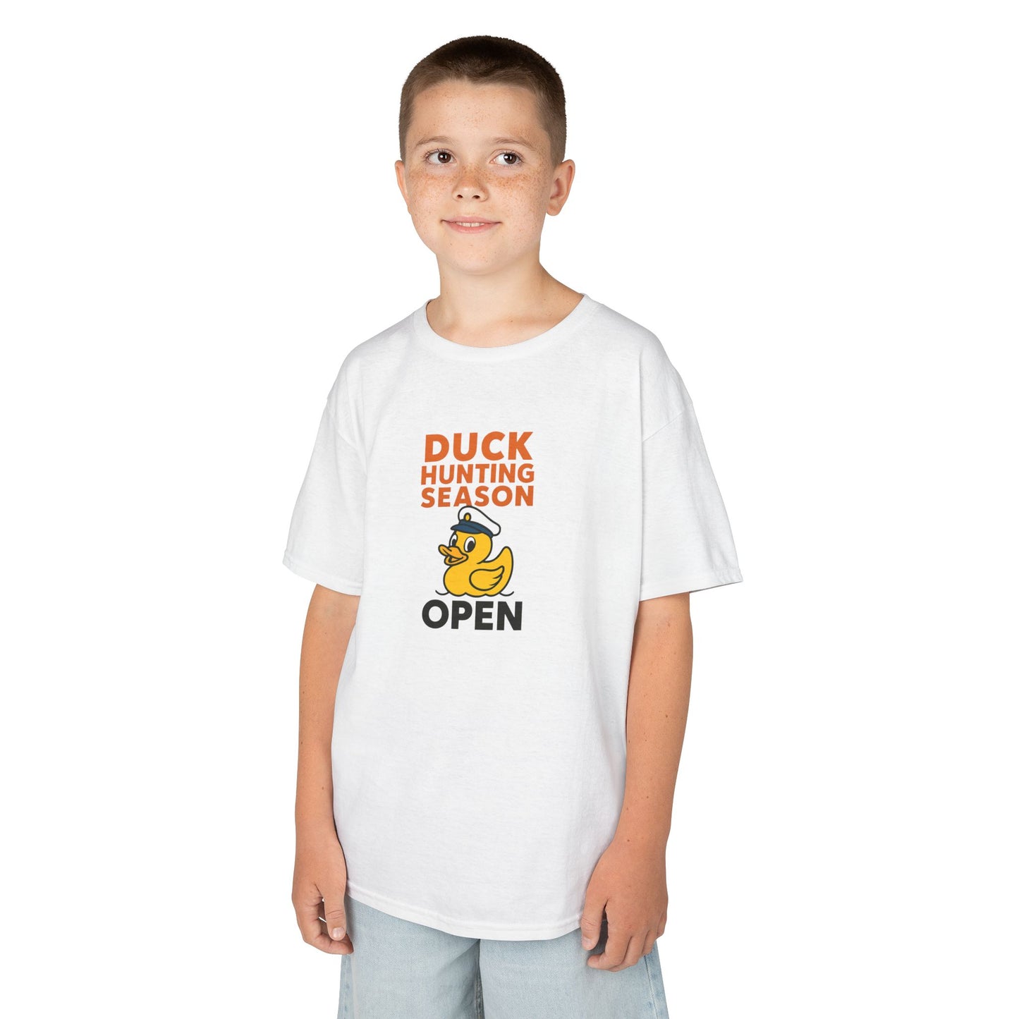 Duck Hunting Season Open – Retro Rubber Duck Captain Kids Cruise T-Shirt