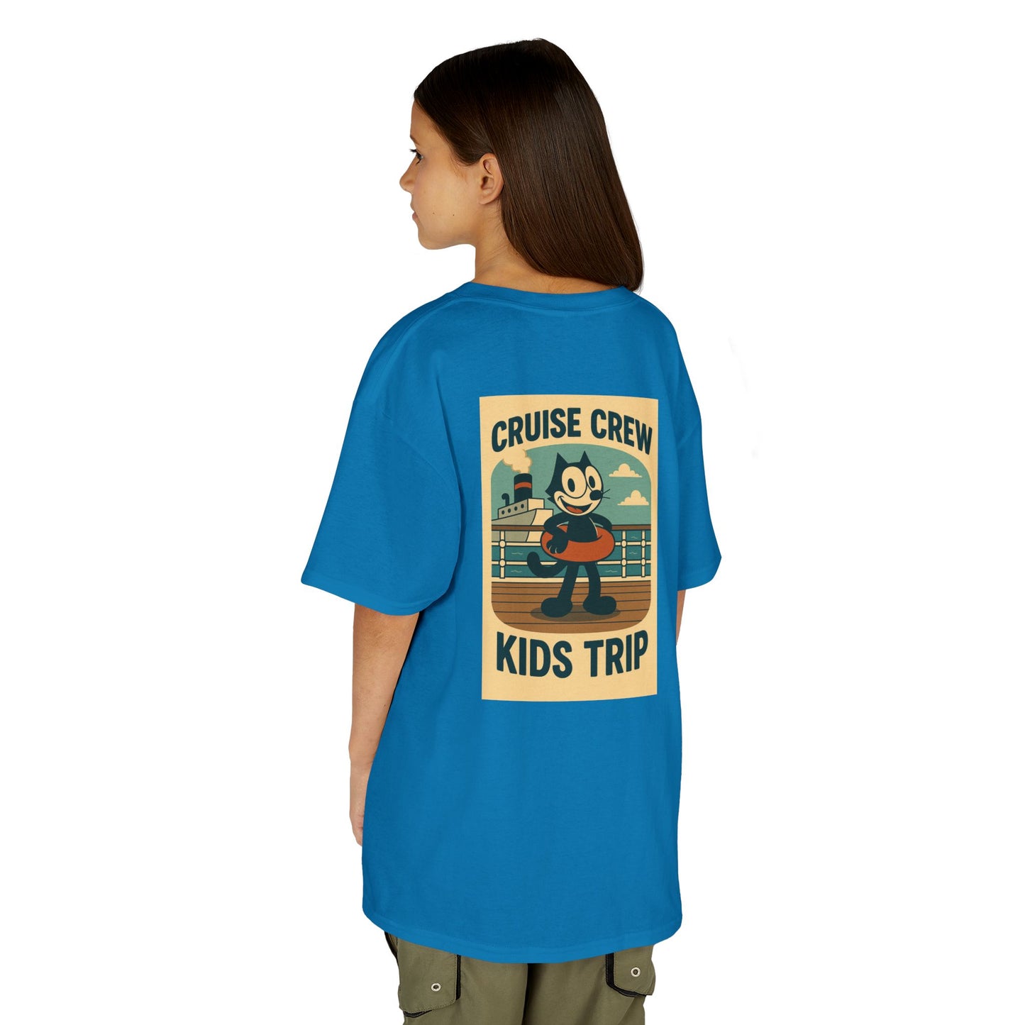 Cruise Crew – Kids Trip Ship Deck Vintage Cartoon T-Shirt (Public Domain Felix the Cat)
