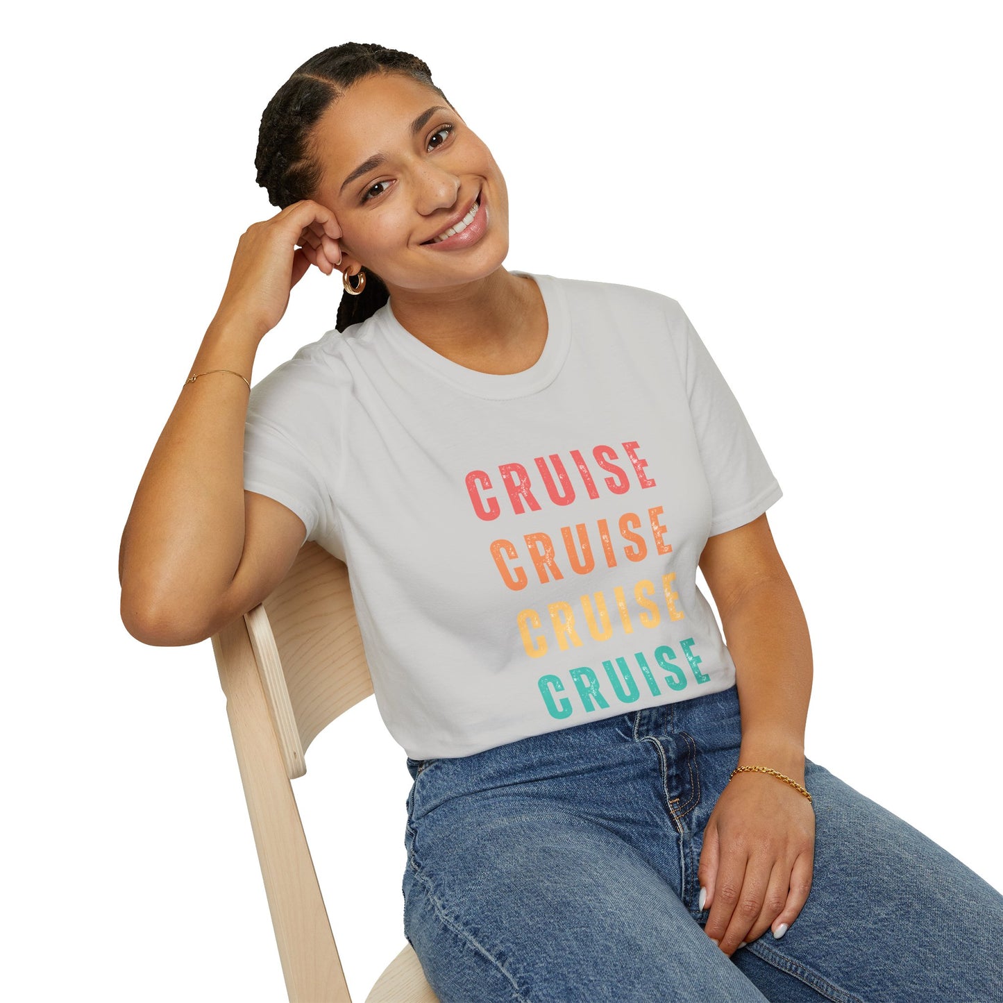 “Cruise Cruise Cruise Cruise" T-Shirt | Fun Multicolor Cruise Vacation Tee