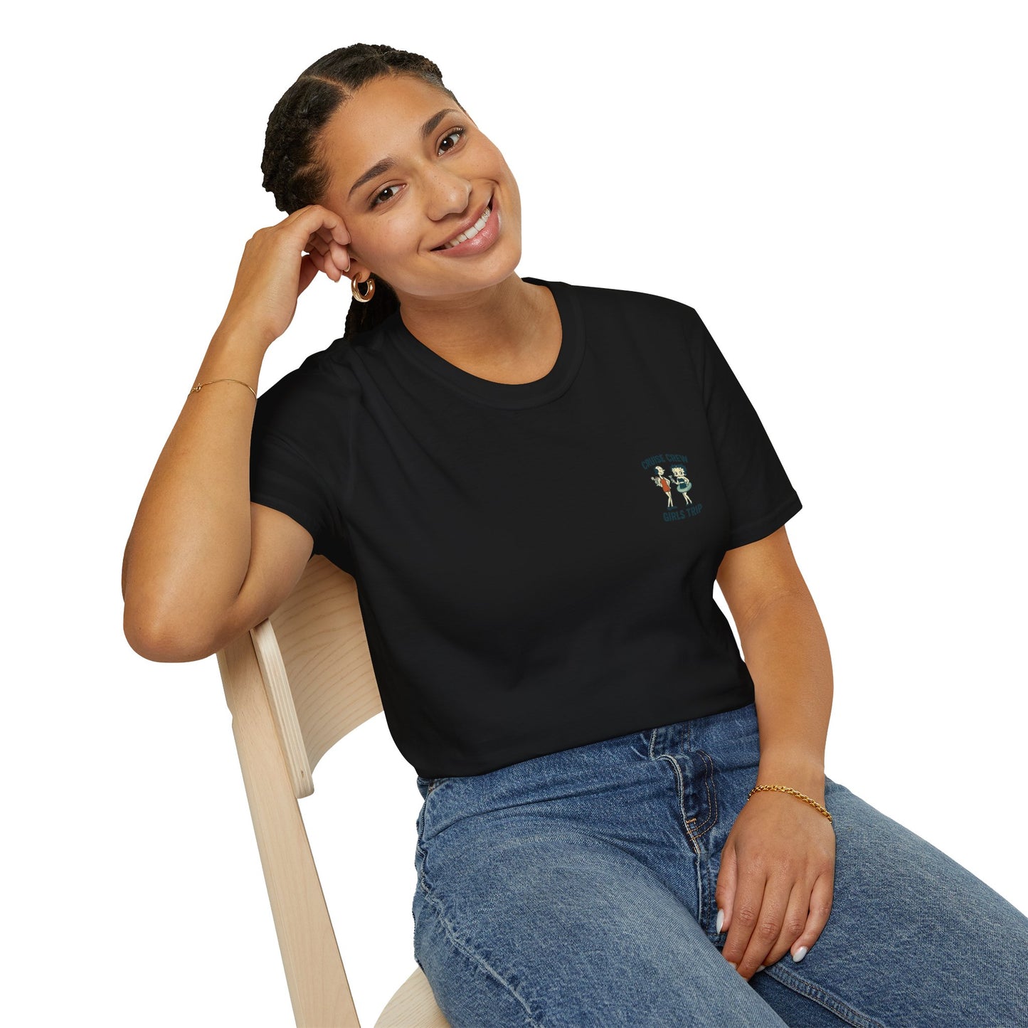 Cruise Crew – Girls Trip Beach Vintage Cartoon T-Shirt (Public Domain Betty Boop & Olive Oyl)
