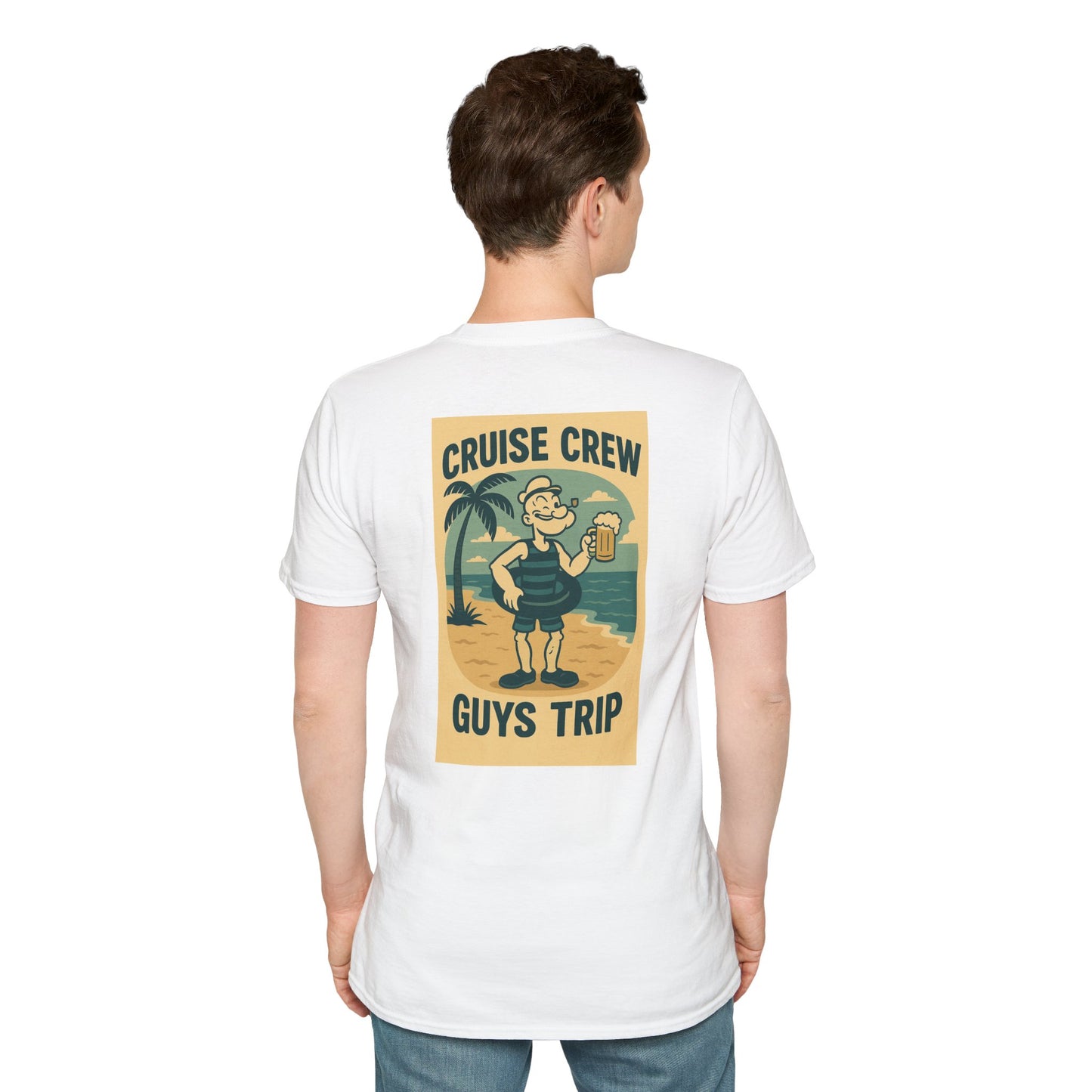 Cruise Crew – Guys Trip Beach Vintage Cartoon T-Shirt (Public Domain Popeye)