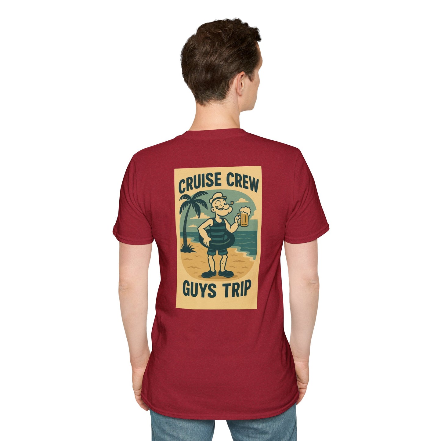Cruise Crew – Guys Trip Beach Vintage Cartoon T-Shirt (Public Domain Popeye)