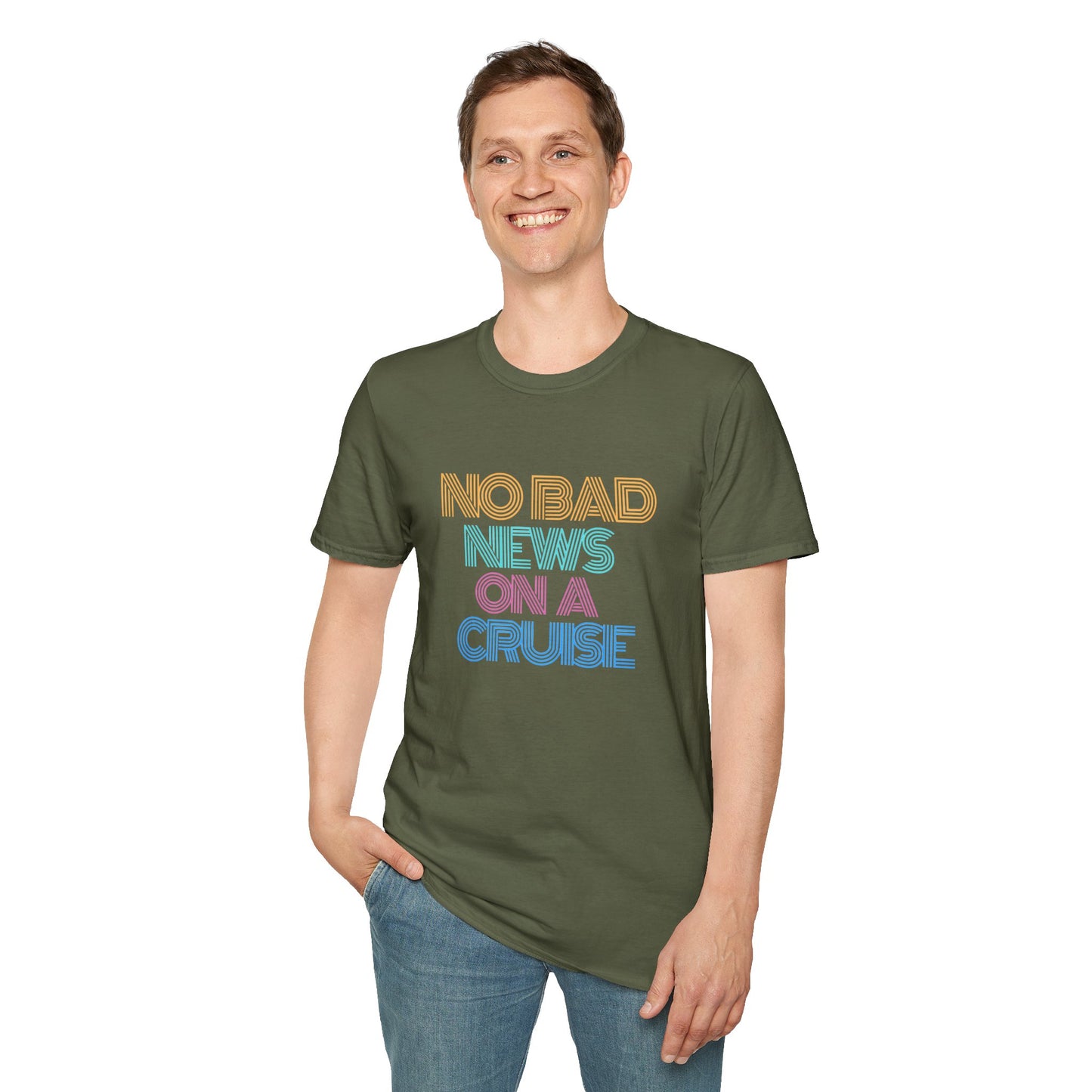 “No Bad News on a Cruise" T-Shirt | Fun Cruise Vacation Tee for Men & Women”