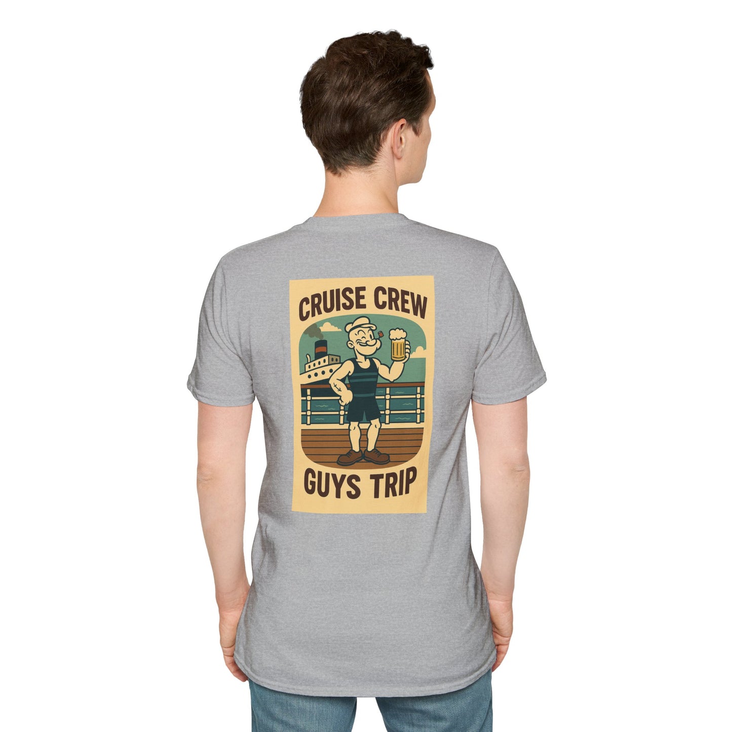 Cruise Crew – Guys Trip Ship Deck Vintage Cartoon T-Shirt (Public Domain Popeye)