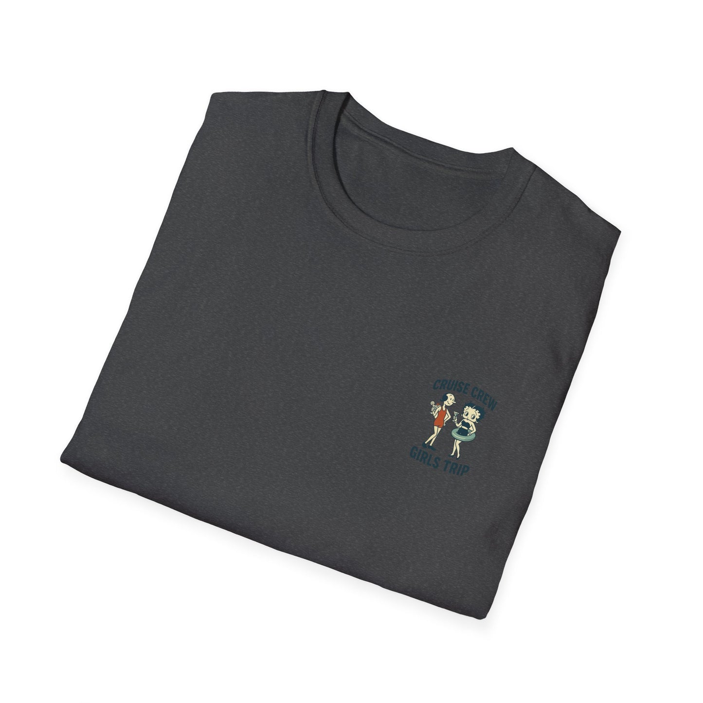 Cruise Crew – Girls Trip Beach Vintage Cartoon T-Shirt (Public Domain Betty Boop & Olive Oyl)