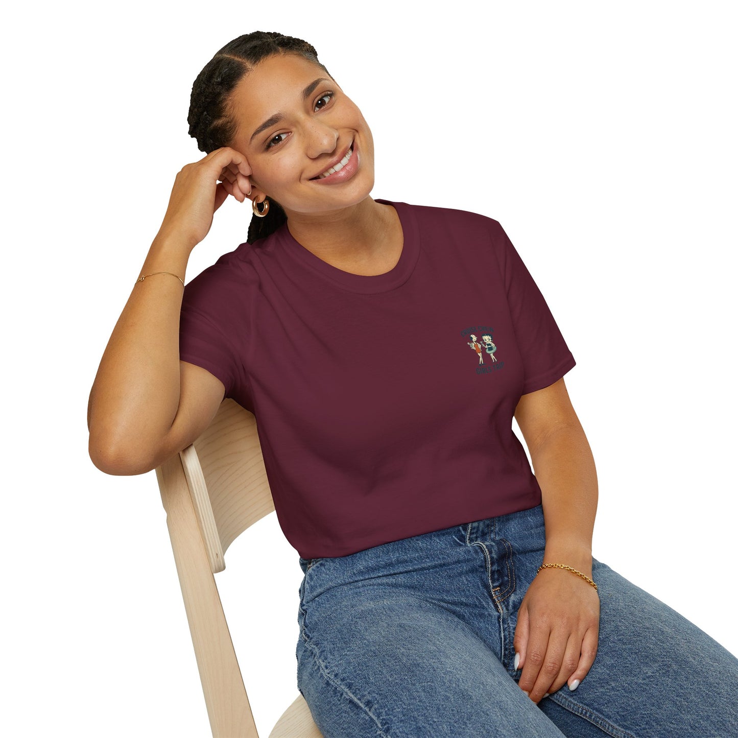 Cruise Crew – Girls Trip Beach Vintage Cartoon T-Shirt (Public Domain Betty Boop & Olive Oyl)