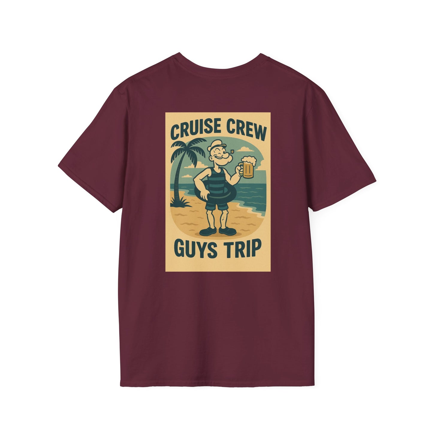 Cruise Crew – Guys Trip Beach Vintage Cartoon T-Shirt (Public Domain Popeye)