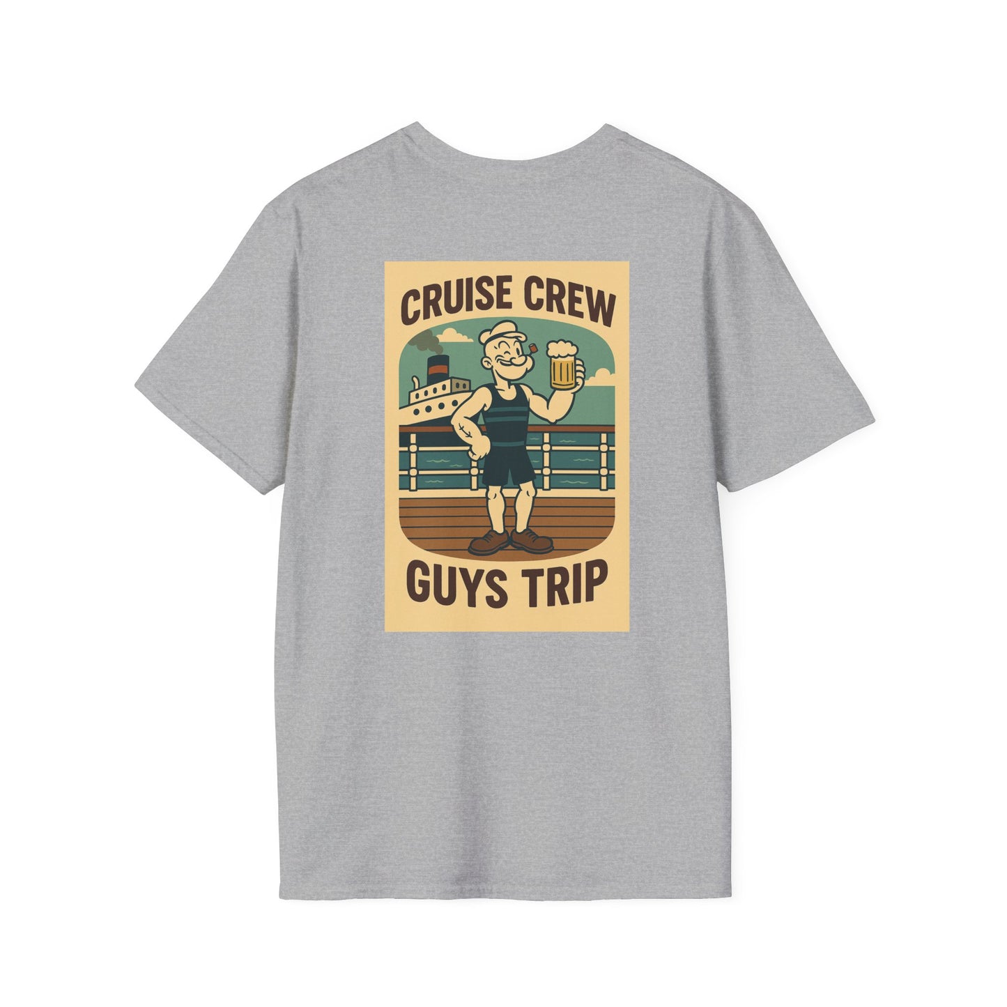 Cruise Crew – Guys Trip Ship Deck Vintage Cartoon T-Shirt (Public Domain Popeye)