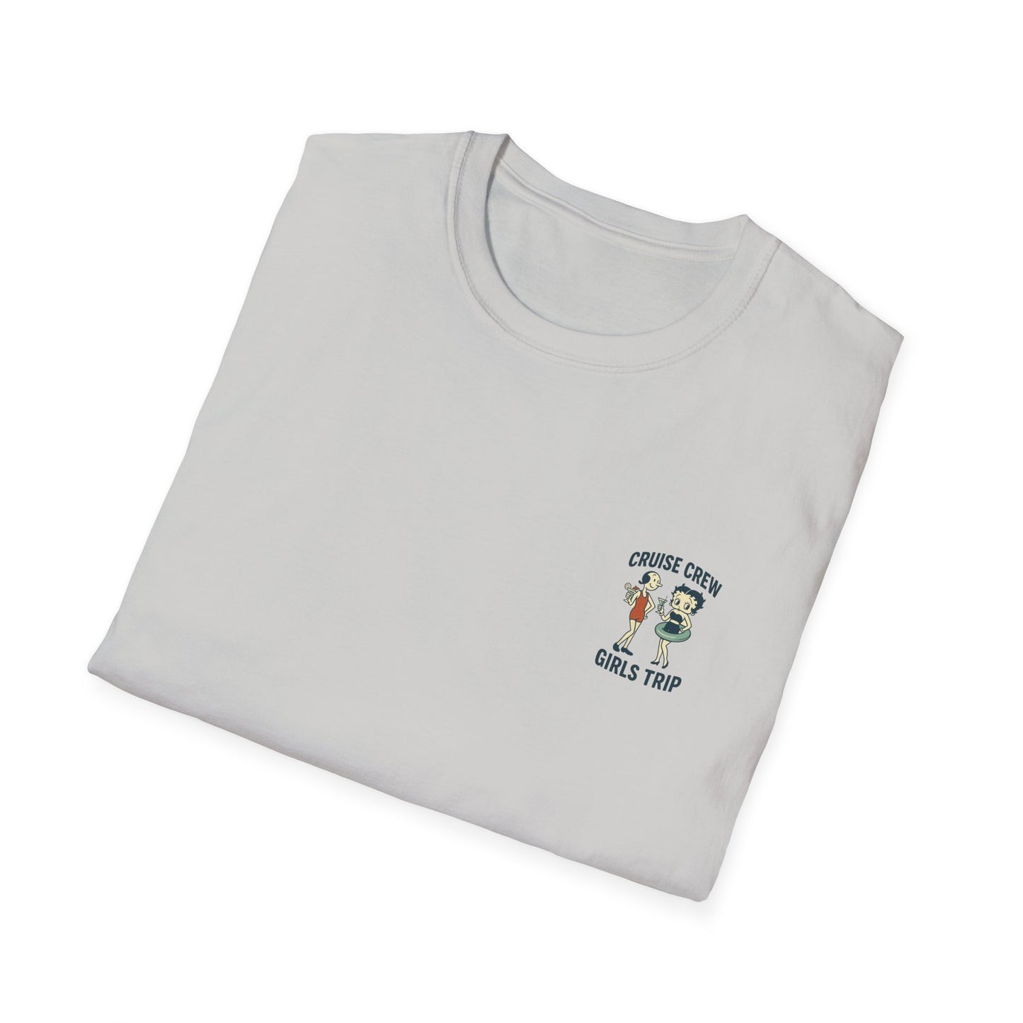 Cruise Crew – Girls Trip Ship Deck Vintage Cartoon T-Shirt (Public Domain Betty Boop & Olive Oyl)