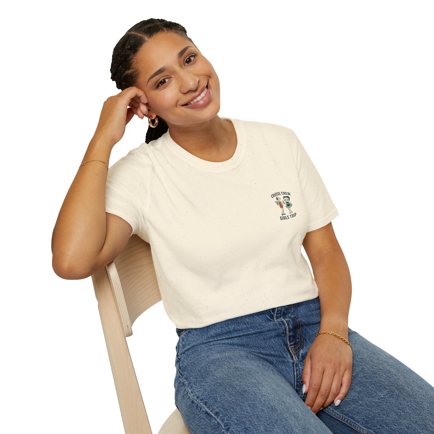Cruise Crew – Girls Trip Beach Vintage Cartoon T-Shirt (Public Domain Betty Boop & Olive Oyl)