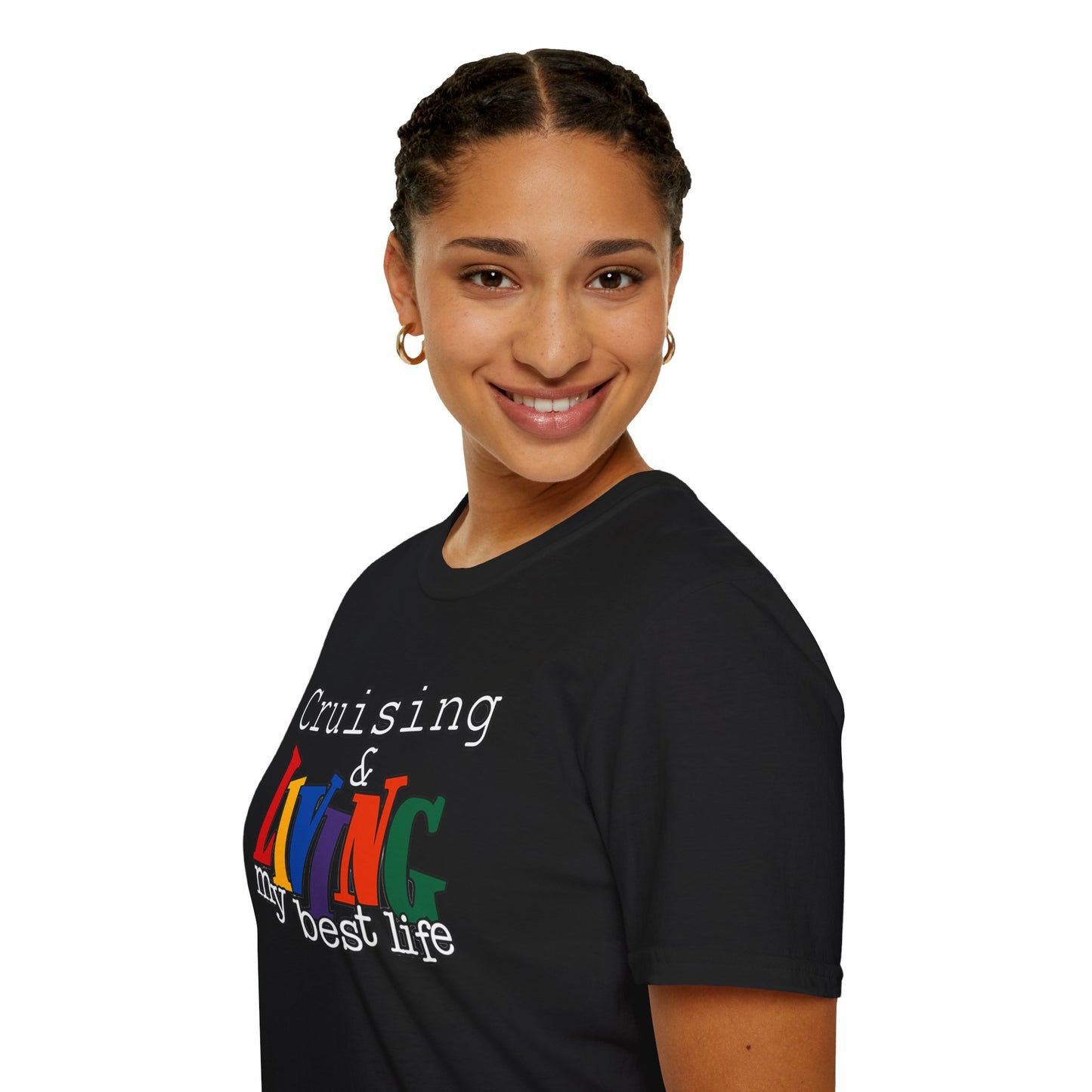 Cruising and Living My Best Life T-Shirt | Fun Cruise Vacation Tee for Women & Men