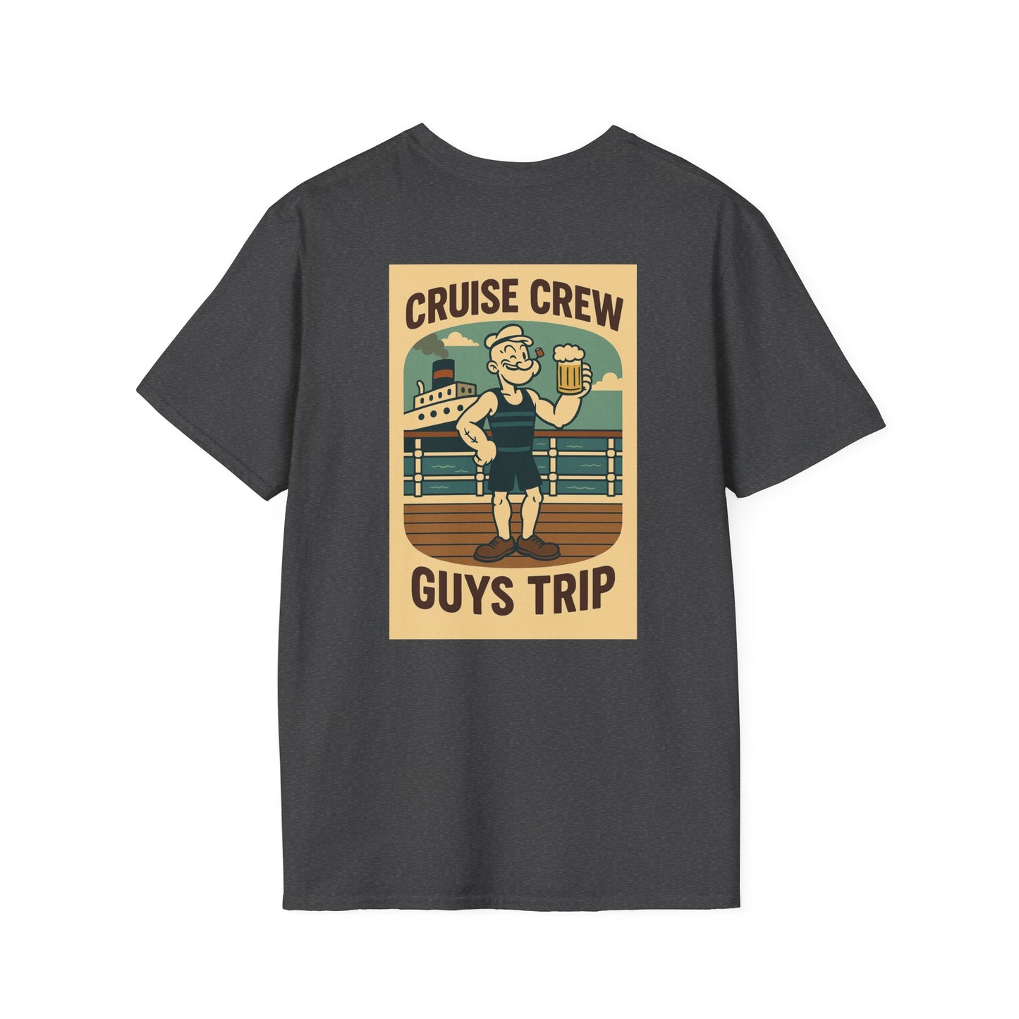 Cruise Crew – Guys Trip Ship Deck Vintage Cartoon T-Shirt (Public Domain Popeye)