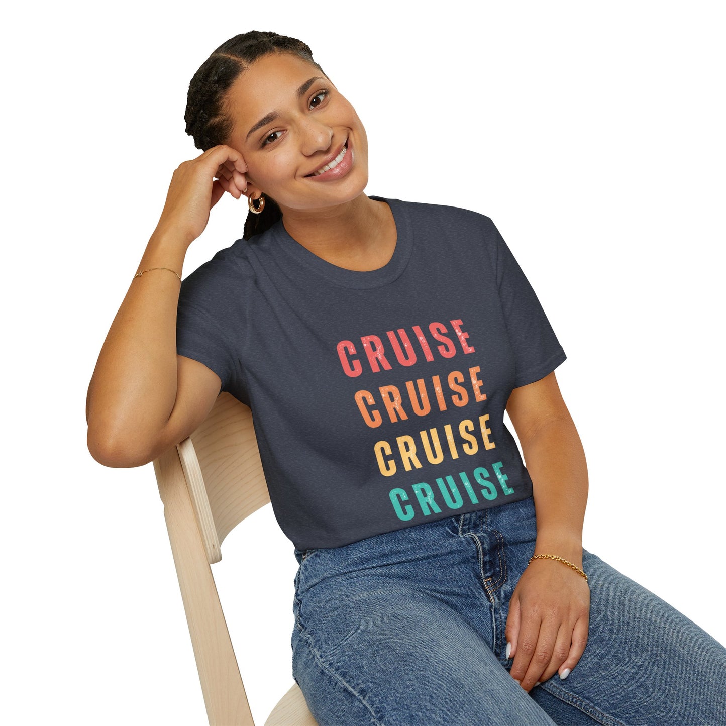 “Cruise Cruise Cruise Cruise" T-Shirt | Fun Multicolor Cruise Vacation Tee