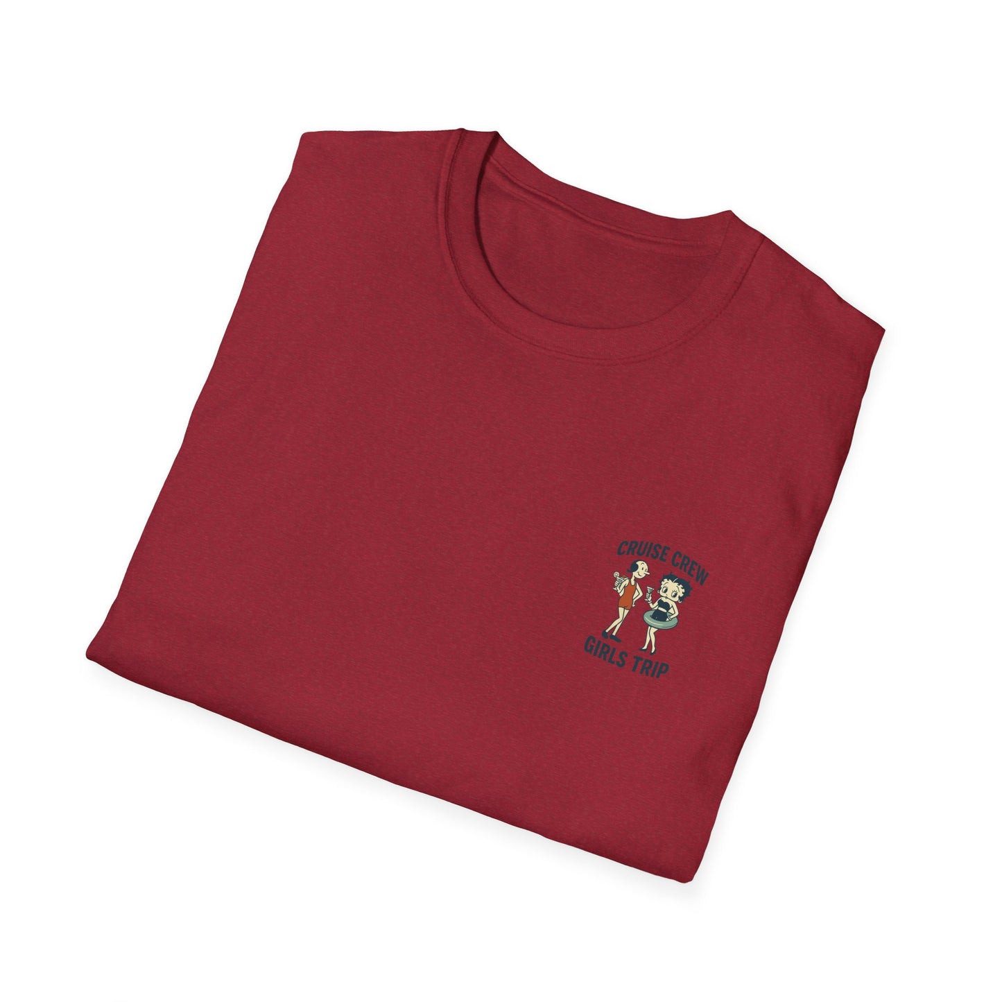 Cruise Crew – Girls Trip Beach Vintage Cartoon T-Shirt (Public Domain Betty Boop & Olive Oyl)
