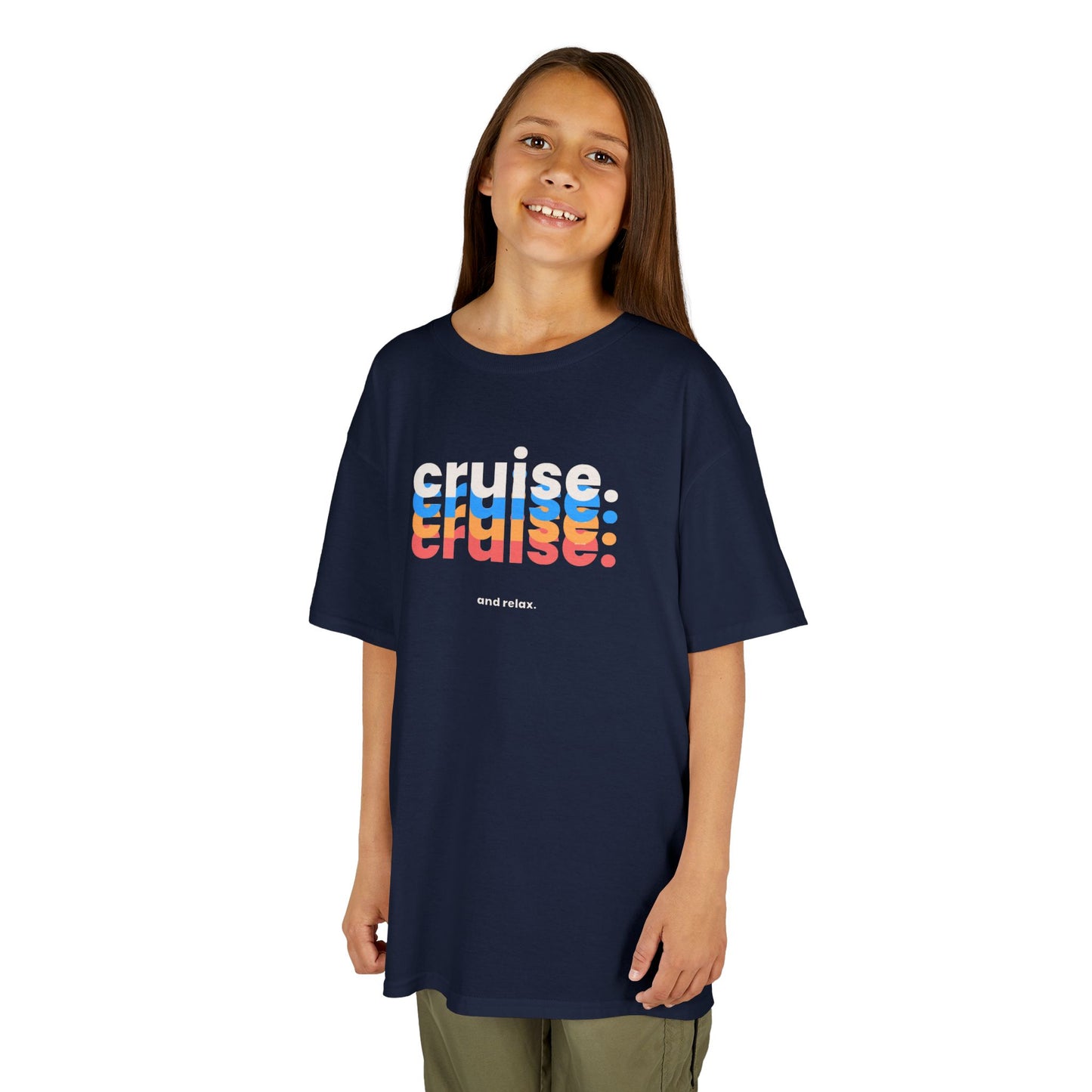 "Cruise Cruise Cruise... and Relax" Kids Heavy Cotton Tee