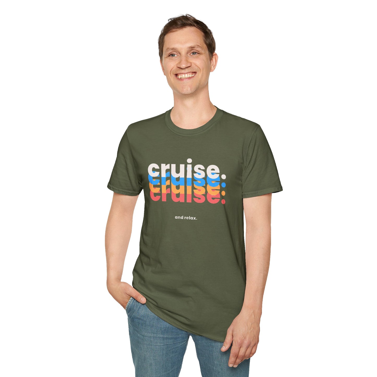 “Cruise and Relax" T-Shirt | Casual Cruise Vacation Tee for Men & Women
